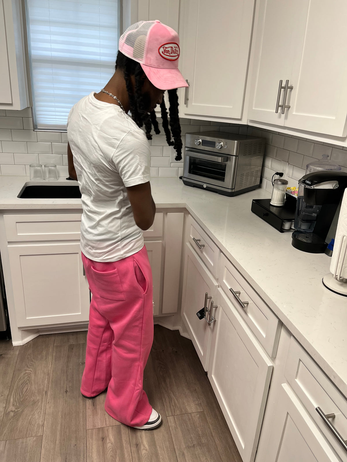 Pink Flared Sweatpants